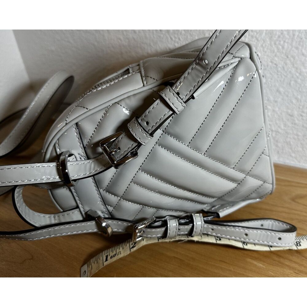 Michael Kors Abbey Mini Optic White Quilted Backpack NWOT - Picture 4 of 7